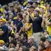 Michigan fans cheer for the team in the first half of the second round of the NCAA tournament at Bridgestone Arena in Nashville, Tenn.  Melanie Maxwell I AnnArbor.com